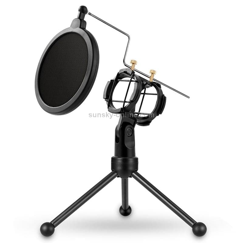 Yanmai PS-3 Mini Portable Microphone Anti-network Shockproof Desktop Stand (Black)