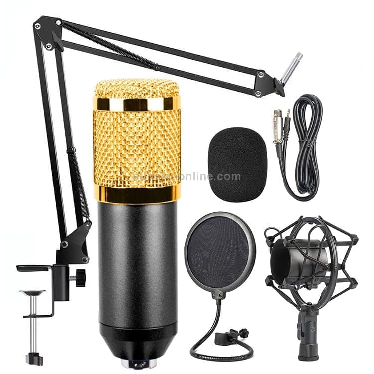 BM-800 Network K-Song Dedicated High-end Metal Shock Mount Microphone Set (Black)
