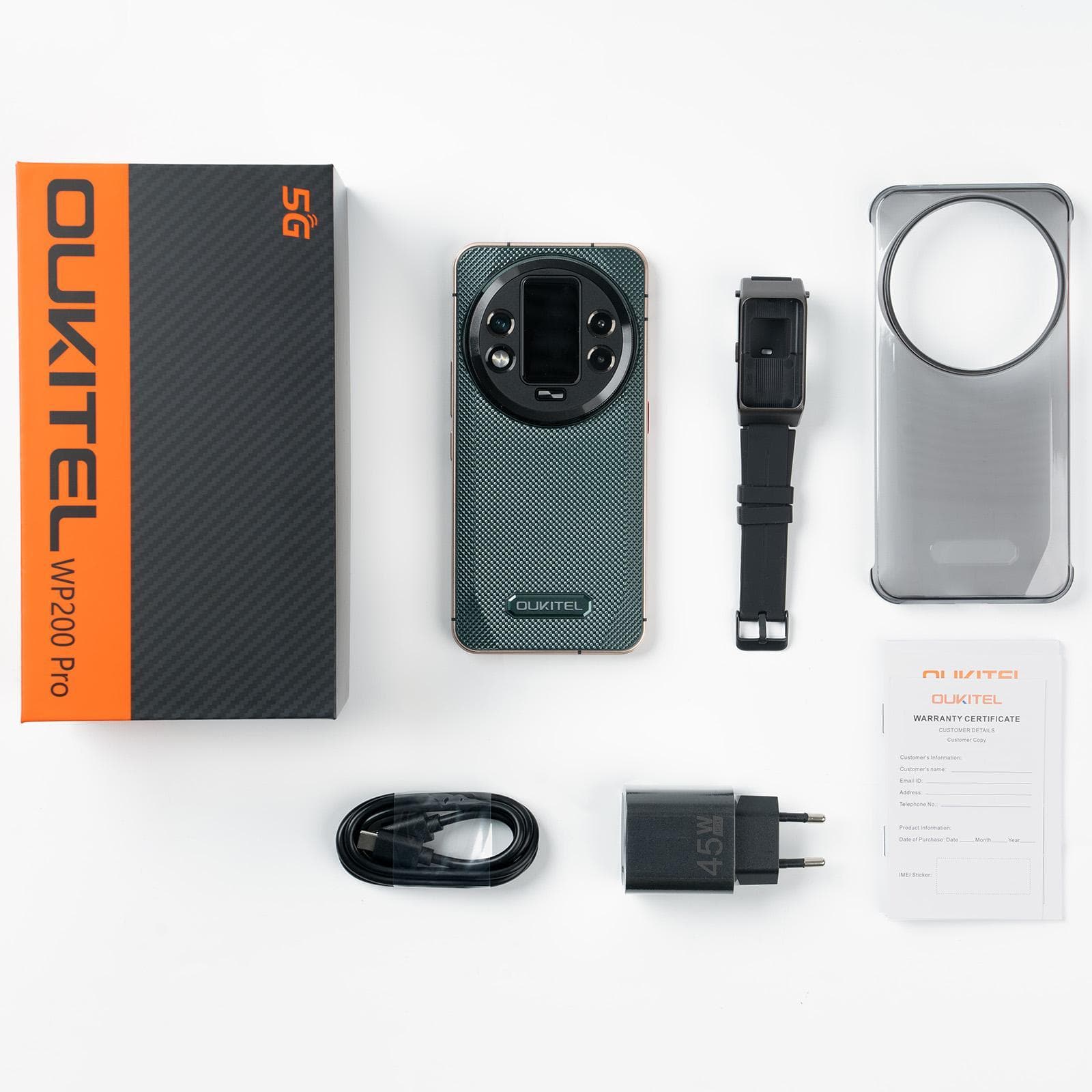 Oukitel WP200 Pro 5G Rugged Phone, 24GB+1TB, Screen Fingerprint, 6.7 inch Android 15.0 MTK Dimensity 8200 Octa-Core, NFC, OTG, Network: 5G (Black)