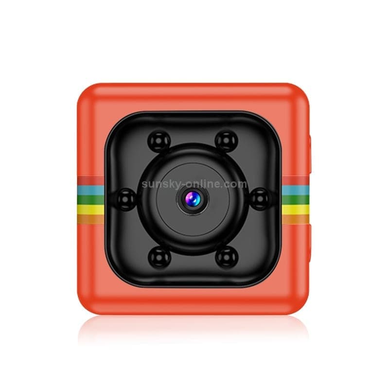 SQ11 Mini DV HD 1080P 6 LEDs Sport Recorder Camera with Holder, Support Monitor Detection & IR Night Vision & TF Card (Red)