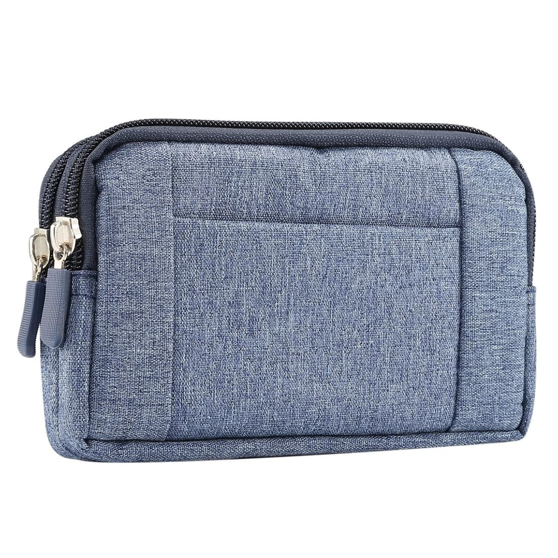Sports Denim Universal Phone Bag Waist Bag for 5.2 inch or below Smartphones, Size: S (Blue)