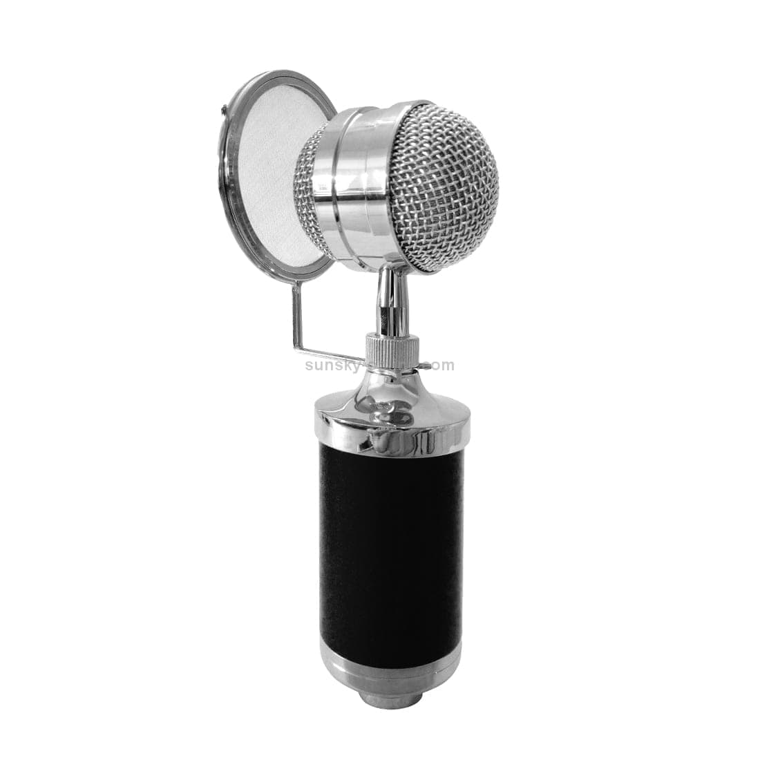 3000 Home KTV Mic Condenser Sound Recording Microphone with Shock Mount & Pop Filter for PC & Laptop, 3.5mm Earphone Port, Cable Length: 2.5m (Black)