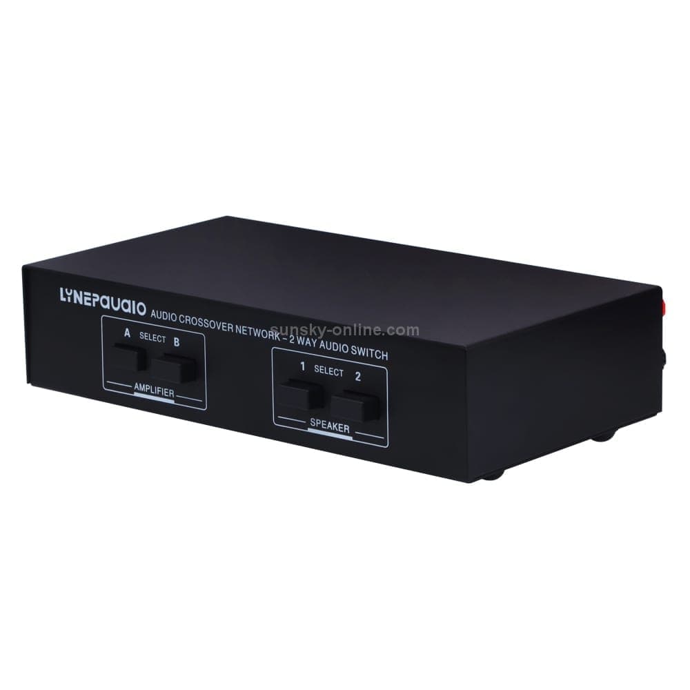 B822 Passive Speaker Switch 2 Channel Power Amplifier Audio Switch Loudspeaker, 2 Input and 2 Output (Black)