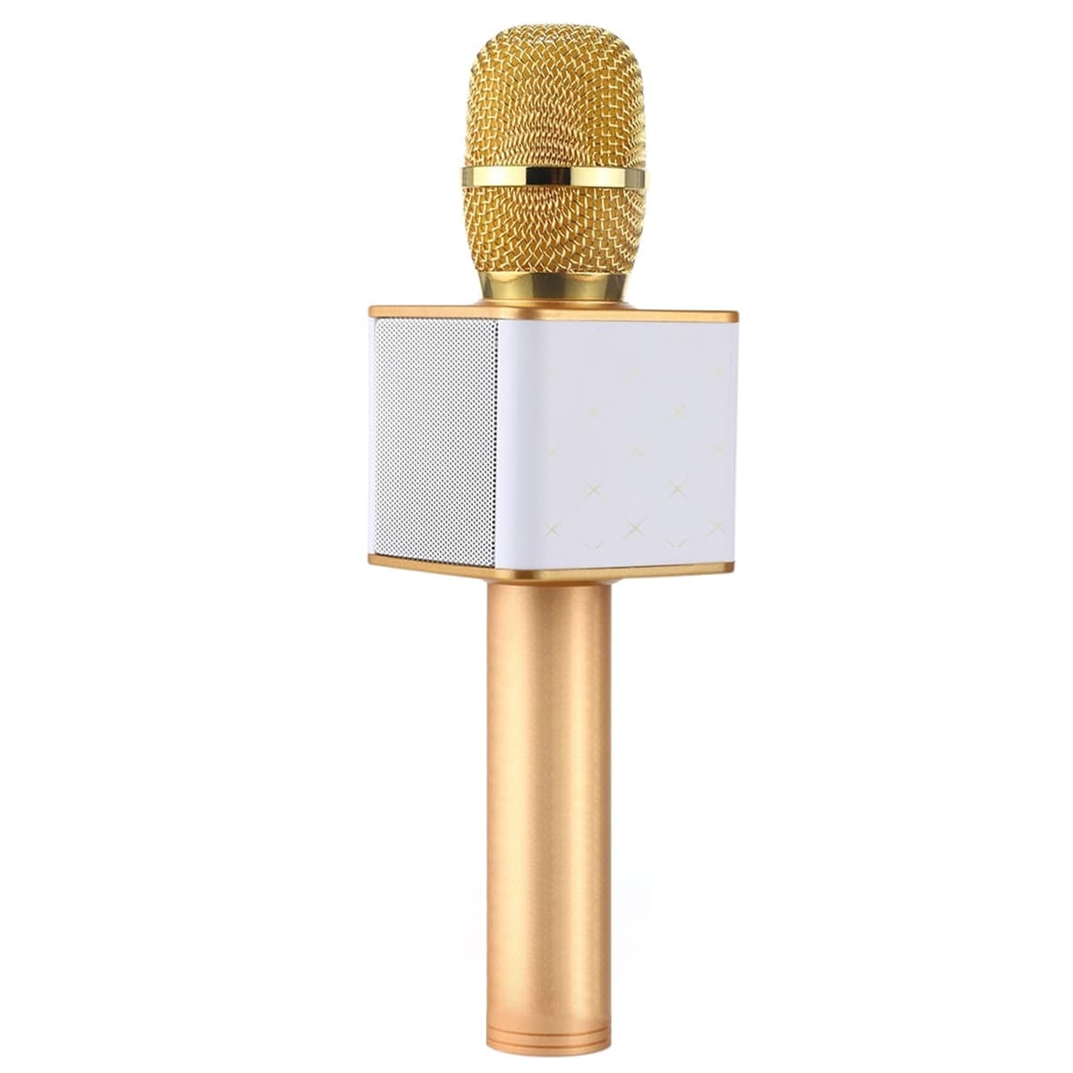 SDRD SD-08 Double Speakers High Sound Quality Handheld KTV Karaoke Recording Bluetooth Wireless Condenser Microphone (Gold)