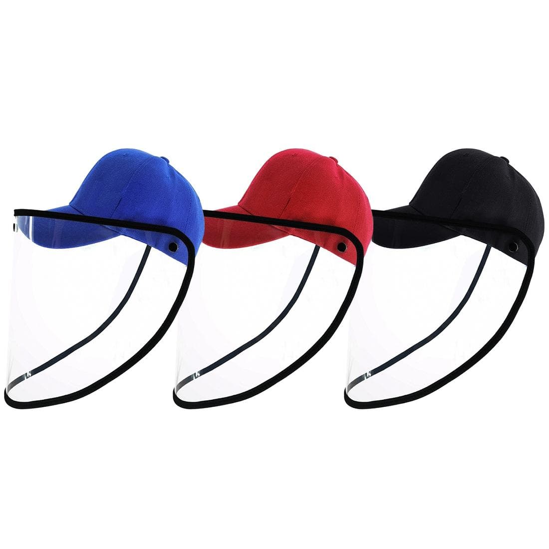 50 PCS Anti-Saliva Splash Anti-Spitting Anti-Fog Anti-Oil Protective Baseball Cap Mask Removable Face Shield (Black)