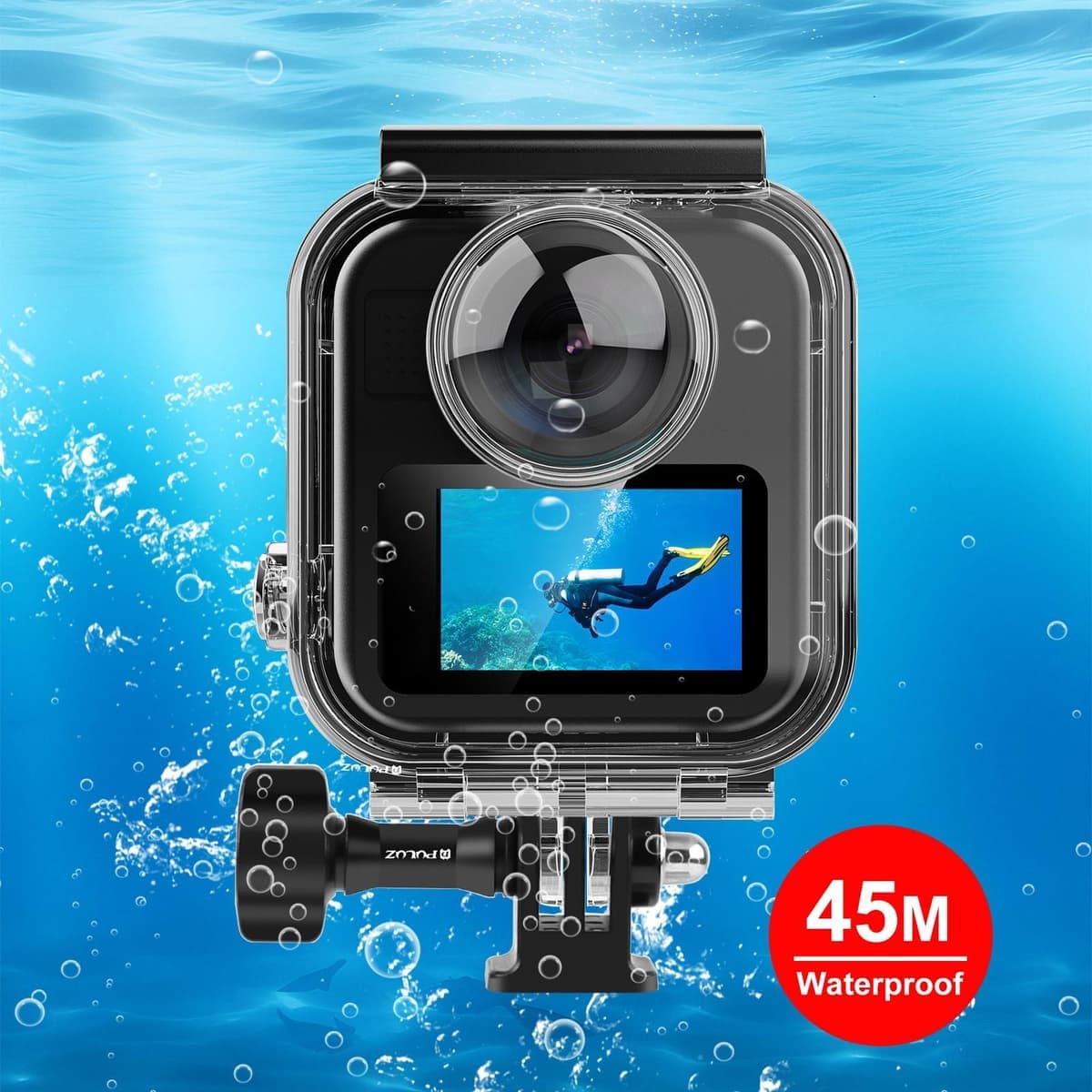 For GoPro MAX2 PULUZ 45m Underwater Waterproof Housing Diving Case