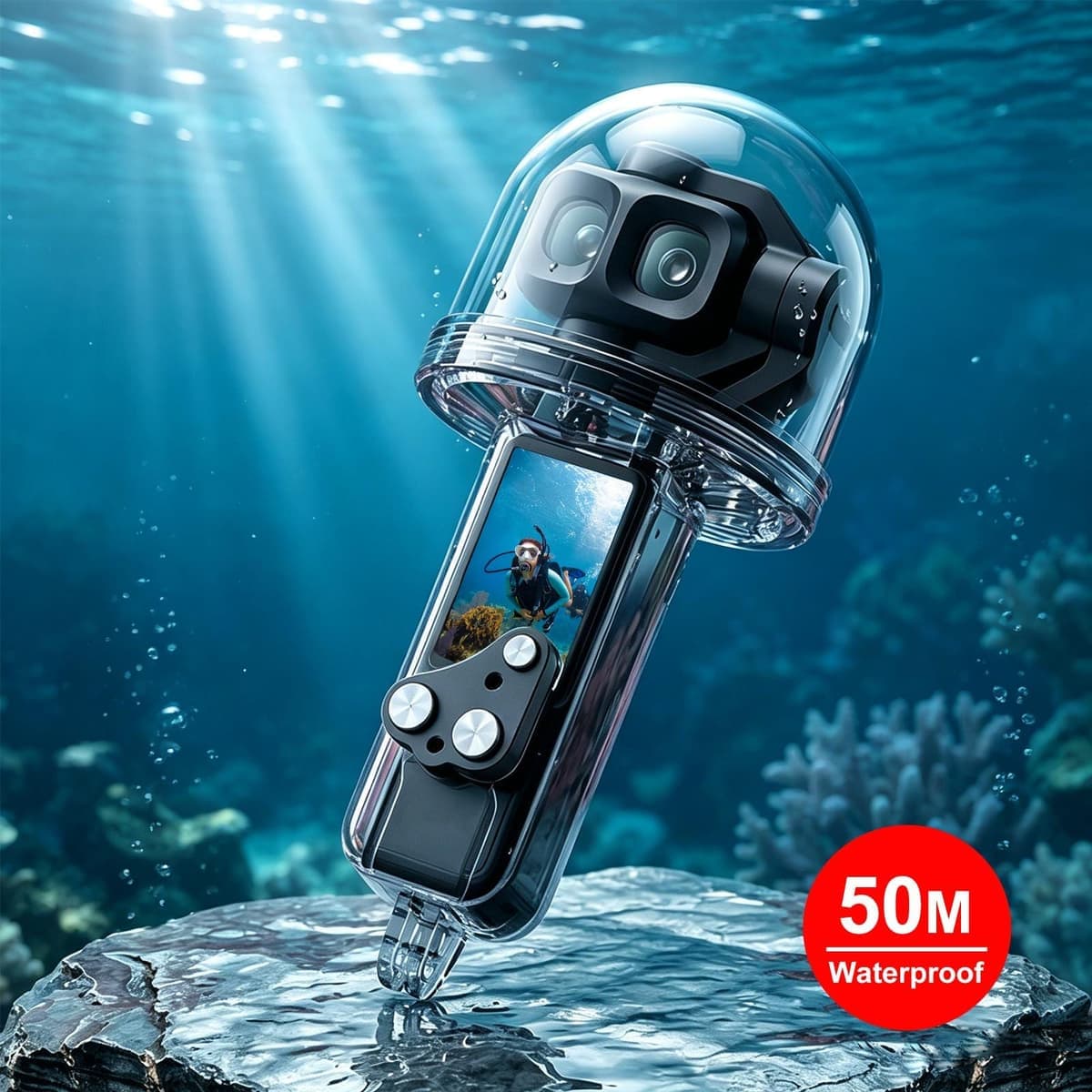 For DJI Osmo Pocket 4P PULUZ 50m Underwater Waterproof Housing Diving Cover