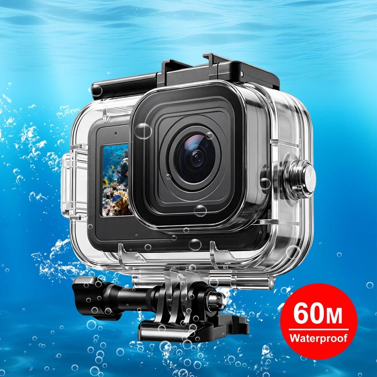 For GoPro MISSION 1 / 1 PRO PULUZ 60m Waterproof Housing Diving Protective Case with Anti-fog Sheets
