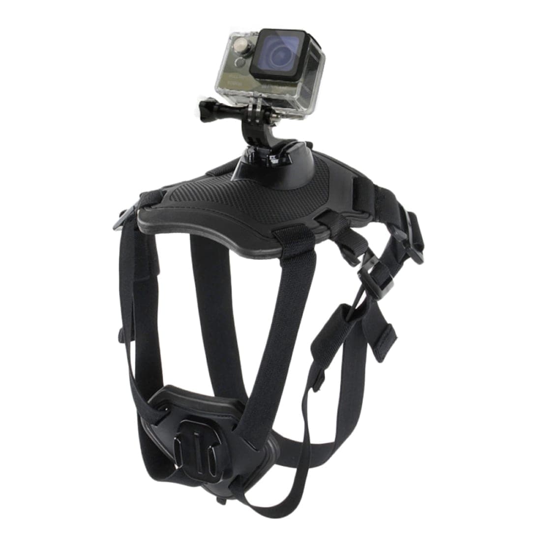 PULUZ Hound Dog Fetch Harness Adjustable Chest Strap Mount for GoPro, Insta360, DJI and Other Action Cameras (Black)