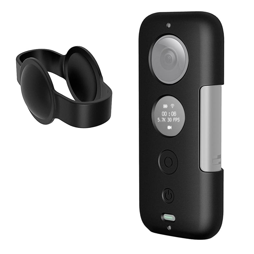 PULUZ Silicone Protective Case with Lens Cover for Insta360 ONE X (Black)