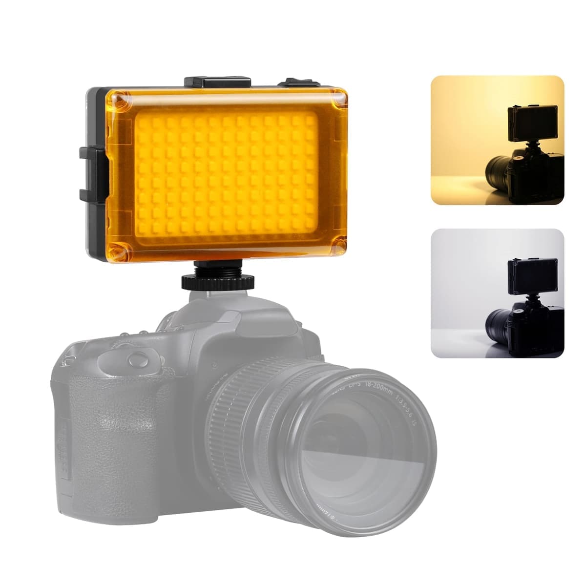 PULUZ Pocket 104 LED 1800LM Professional Vlogging Photography Video & Photo Studio Light with White and Orange Magnet Filters Light Panel for Canon, Nikon, DSLR Cameras