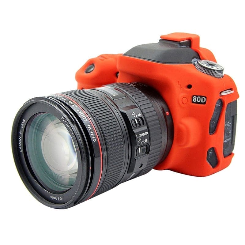 PULUZ Soft Silicone Protective Case for Canon EOS 80D (Red)