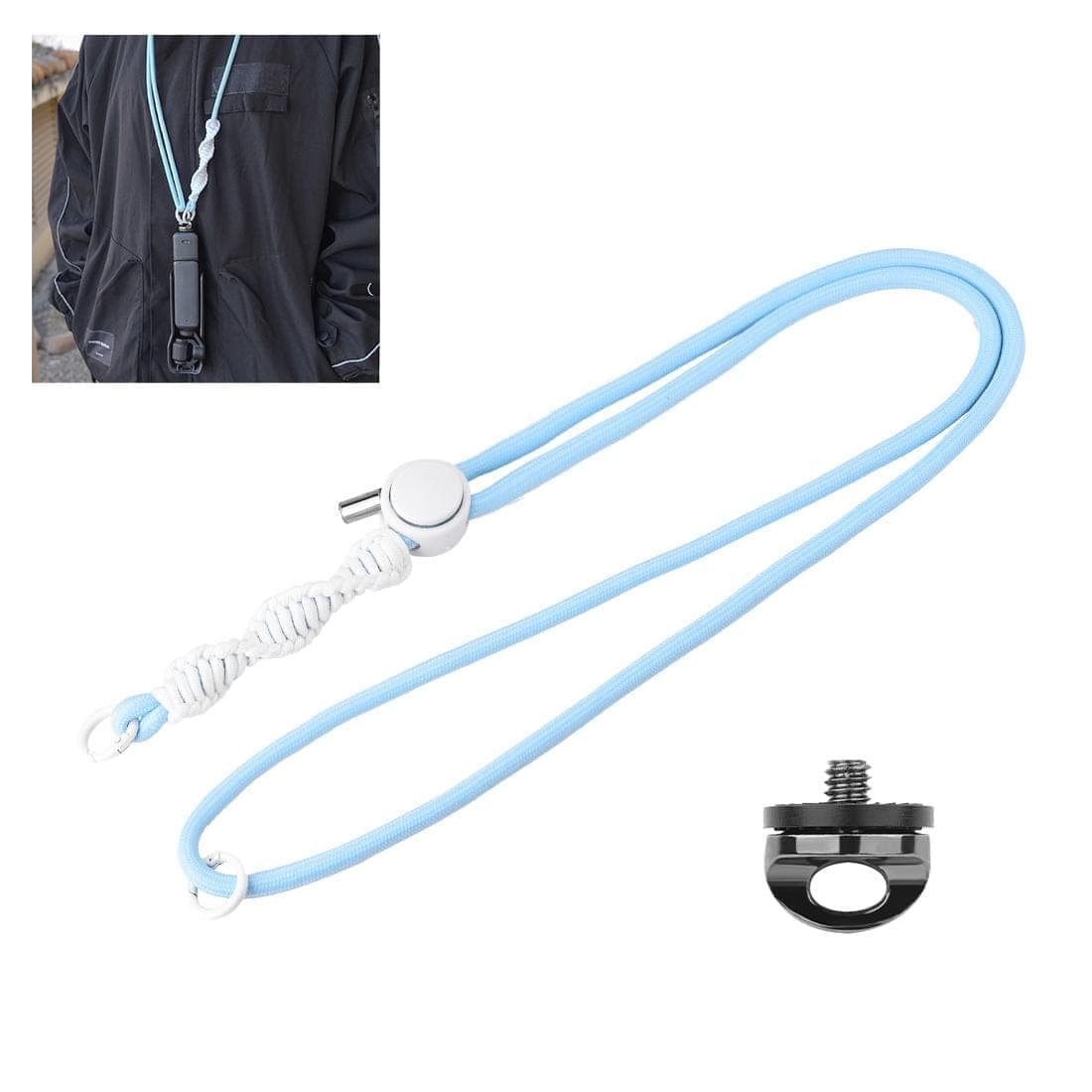 PULUZ Sports Camera Lanyard Long Adjustable Anti-lost Rope for DJI OSMO Pocket 4 / 3 / Insta360 X5 (Blue)