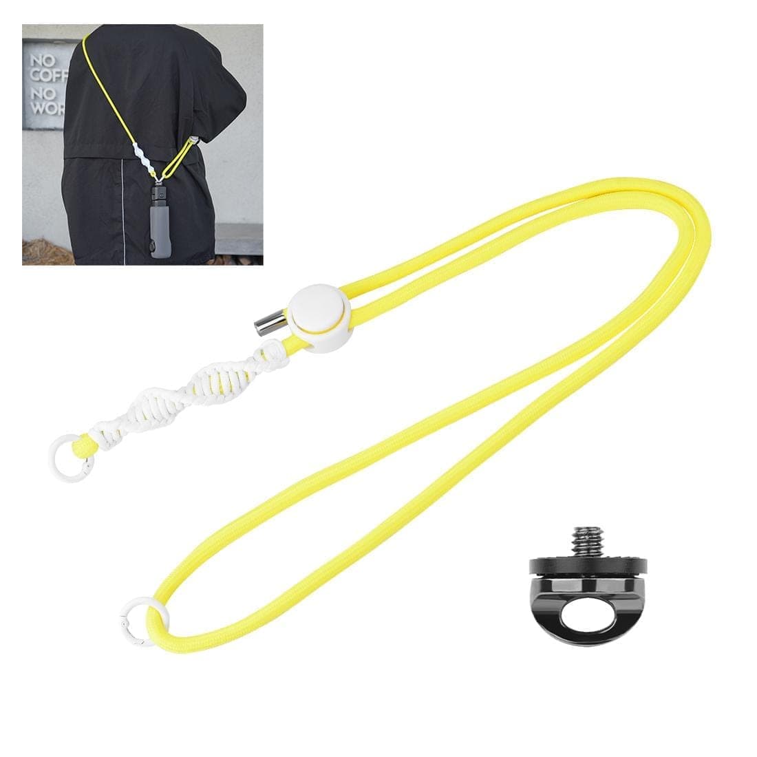 PULUZ Sports Camera Lanyard Long Adjustable Anti-lost Rope for DJI OSMO Pocket 4 / 3 / Insta360 X5 (Yellow)