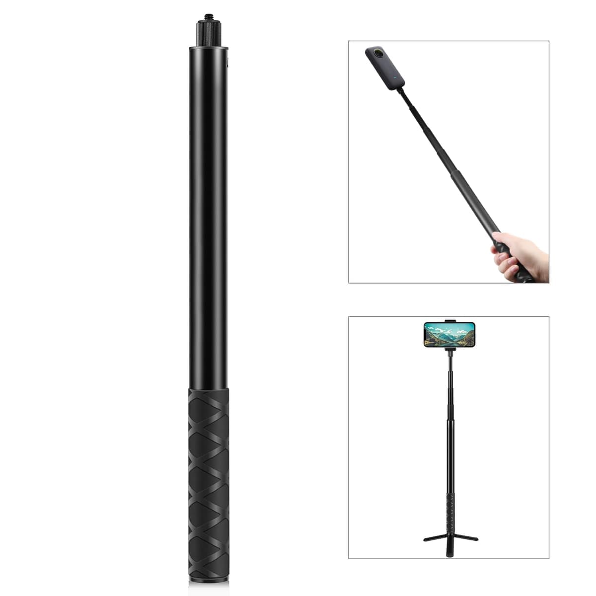 PULUZ 150cm Metal Selfie Stick Monopod for Insta360 One RS / X2 / X3 / X4 / DJI Osmo 360