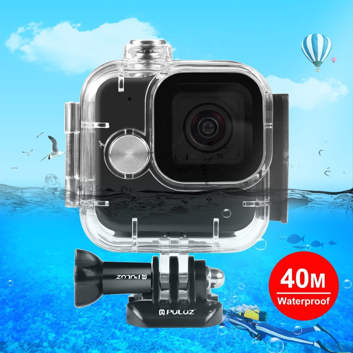 For GoPro Hero11 Black Mini PULUZ 40m Waterproof Housing Protective Case with Buckle Basic Mount & Screw