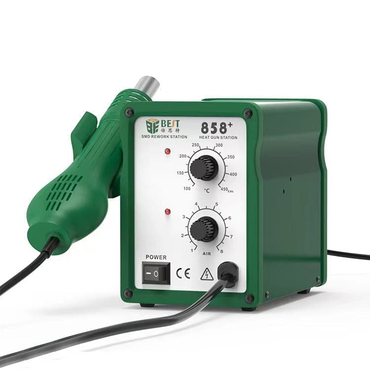 BEST BST-858+ AC 220V 50Hz 650W Adjustable Temperature Unleaded Hot Air Gun with Helical Wind (Green)