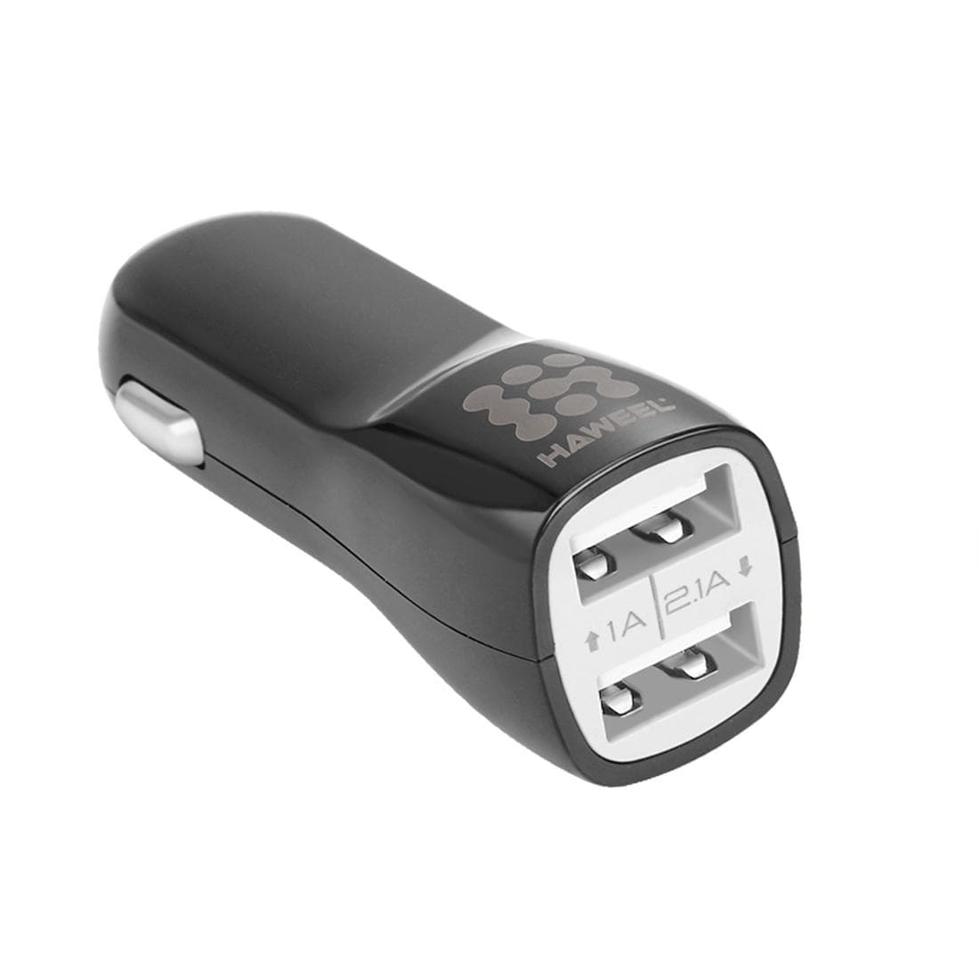 HAWEEL High Quality 2.1A + 1A Dual USB Ports Car Charger (Black)