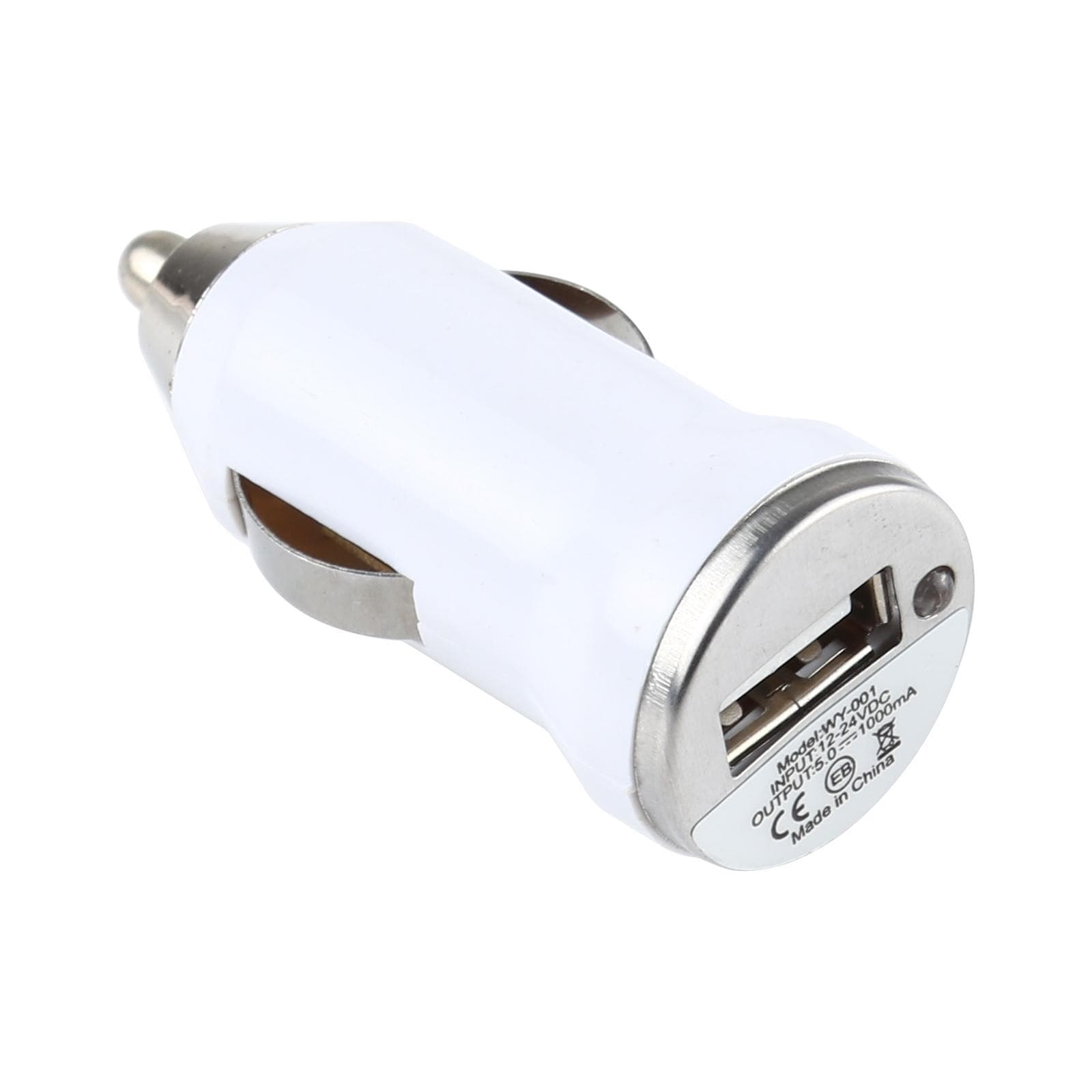 DC 5V / 1A USB Car Charger for Galaxy SIV / i9500 / SIII / i9300 / i8190 / S7562 / i8750 / i9220 / N7000 / i9100 / i9082 / BlackBerry Z10 / HTC X920e / Nokia / Other Mobile Phones (White)
