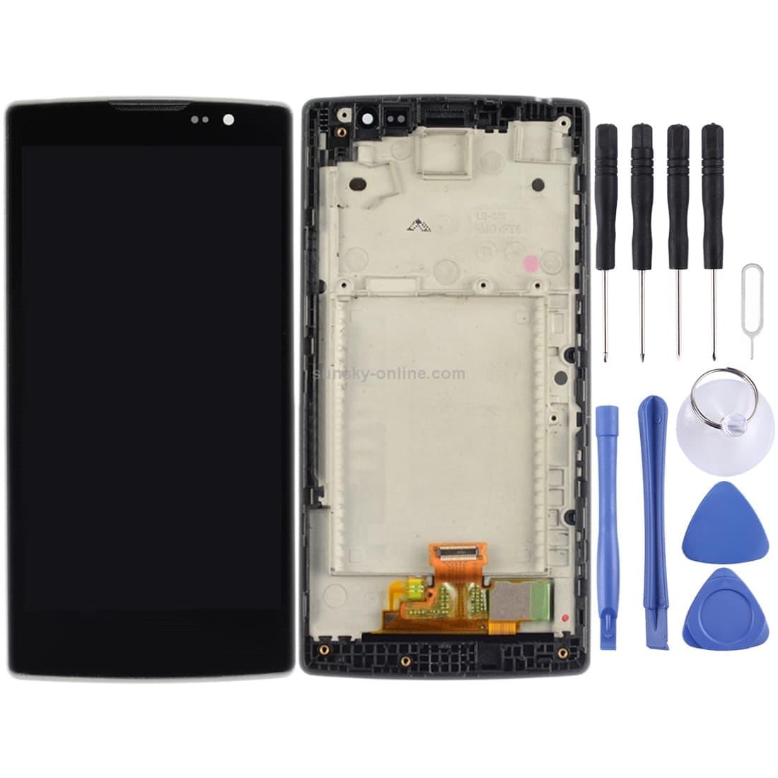 LCD Screen and Digitizer Full Assembly with Frame for LG SPIRIT / H440n / H441 / H443 (Black)