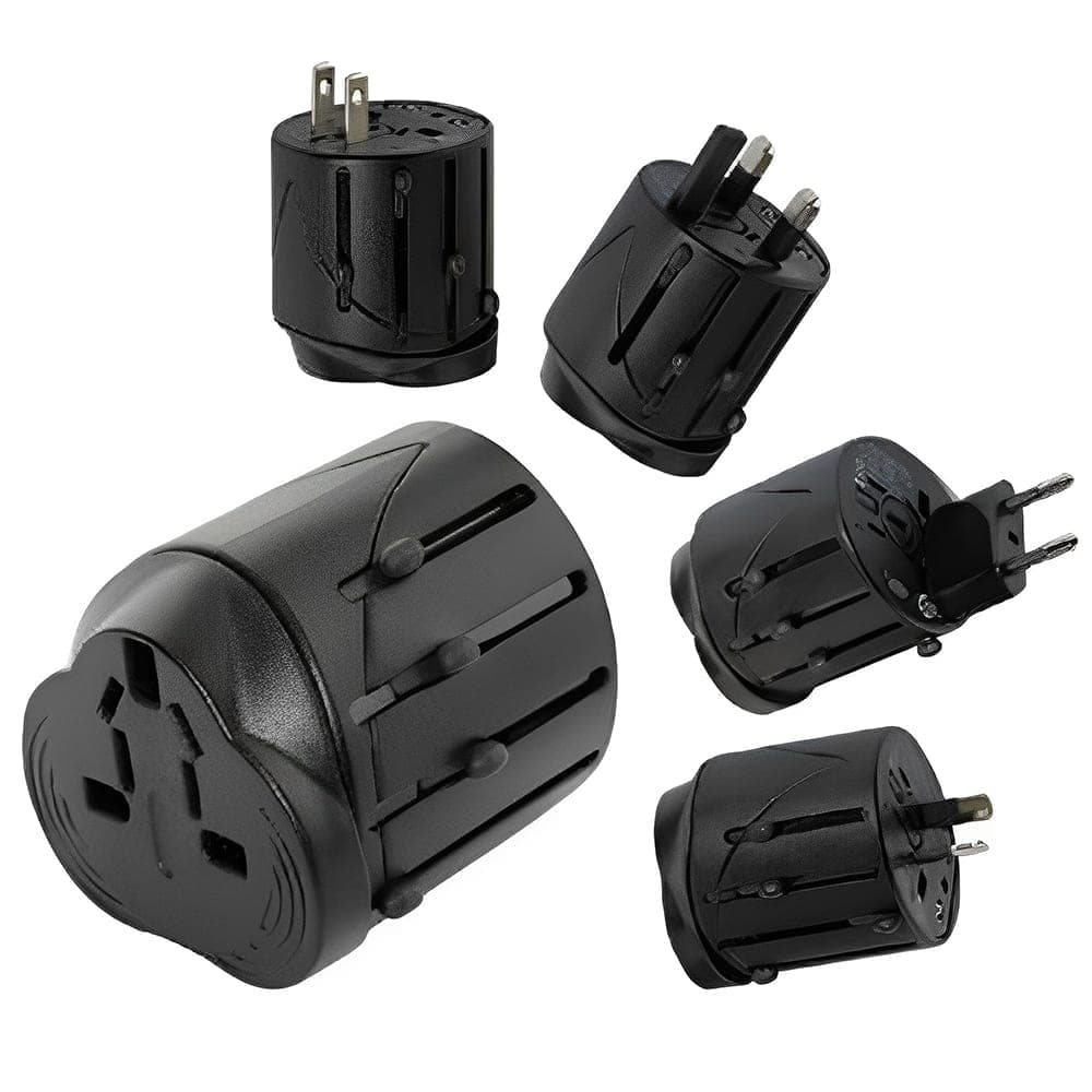 All in 1 EU + AU + UK + US Plug Travel Universal Adaptor, Size: 60 x 58 x 56mm (Black)