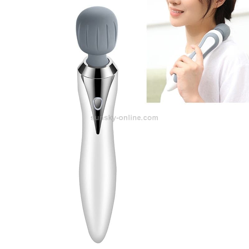 Portable Mini Multifunctional Physiotherapy Electric Hand-held Massage Stick (White)
