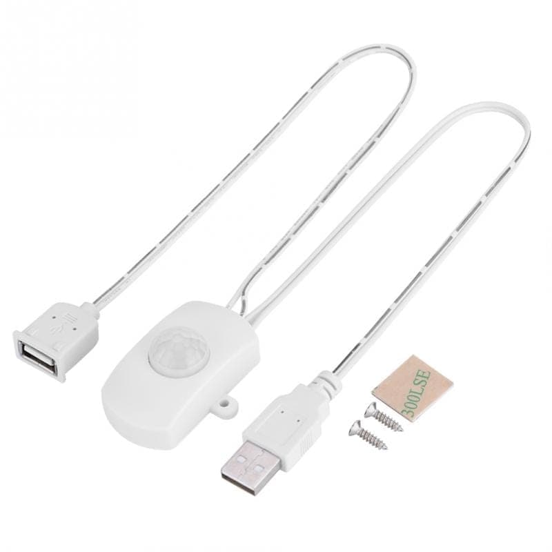 DC 5V/12V/24V USB Body Infrared PIR Motion Sensor Switch Human Motion Sensor Detector Switch For LED Light Strip (White)