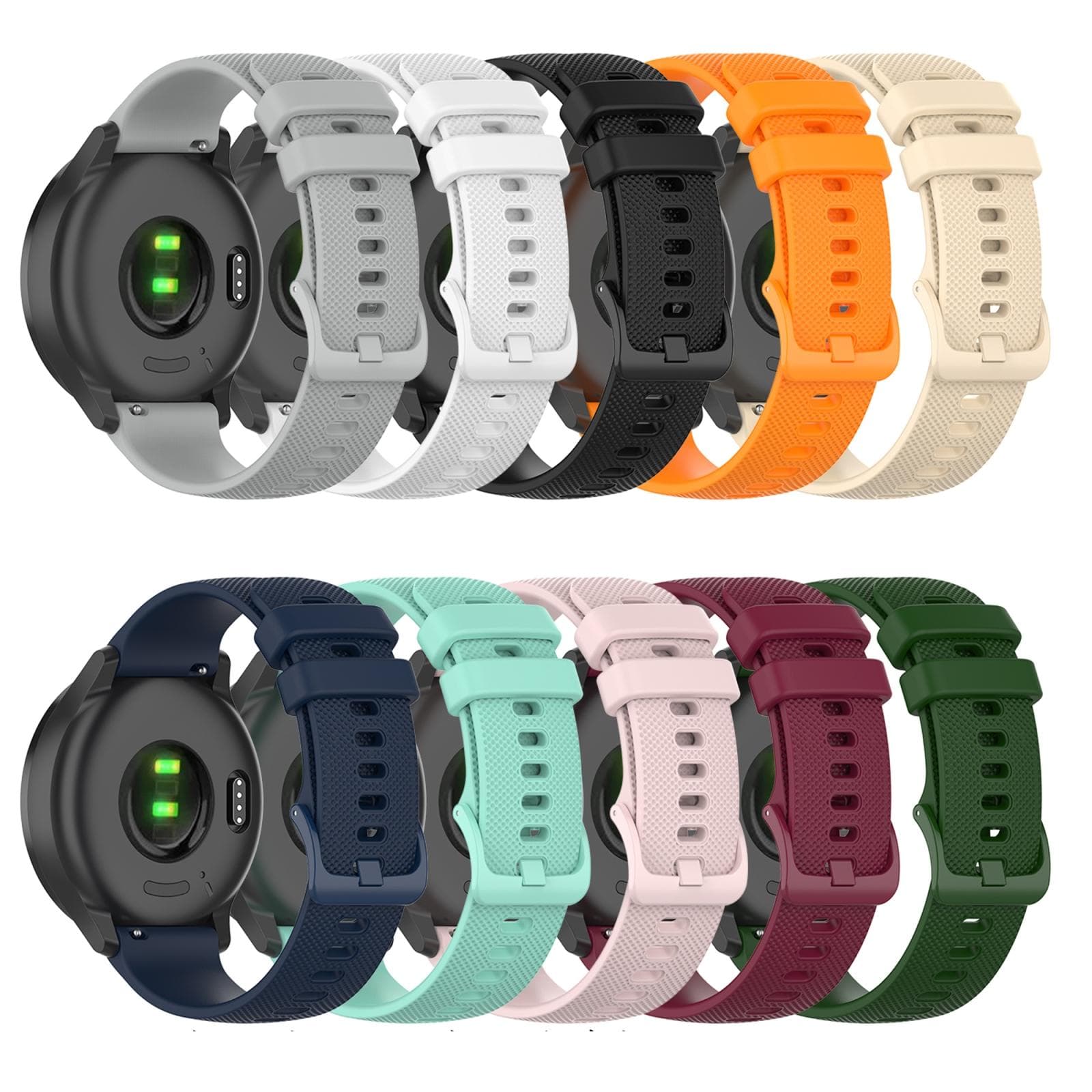 For Garmin Vivomove 3 Small Lattice Silicone Watch Band (Black)