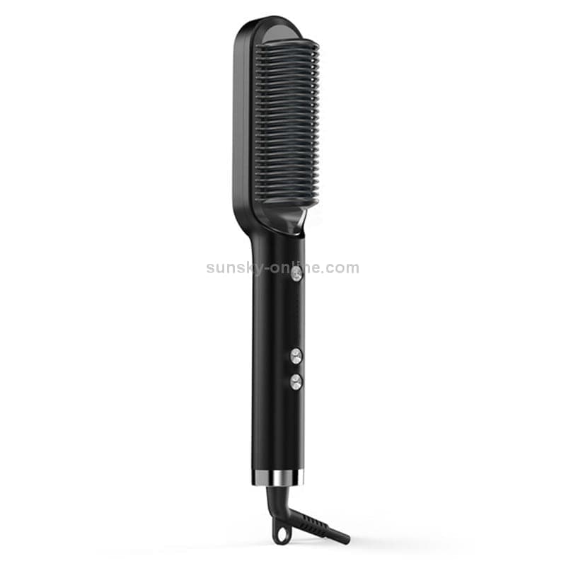 K-SKIN KD380 Hair Straightener Electric Straight Hair Curler Comb Brush PTC Heating Ceramic Straight Hair Brush, UK Plug (Black)