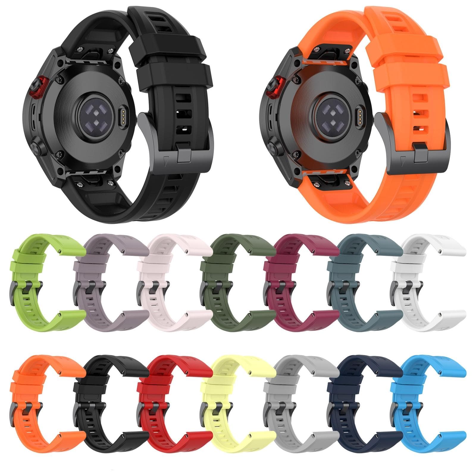 For Garmin Fenix 7X 26mm Silicone Sport Pure Color Watch Band (Black)