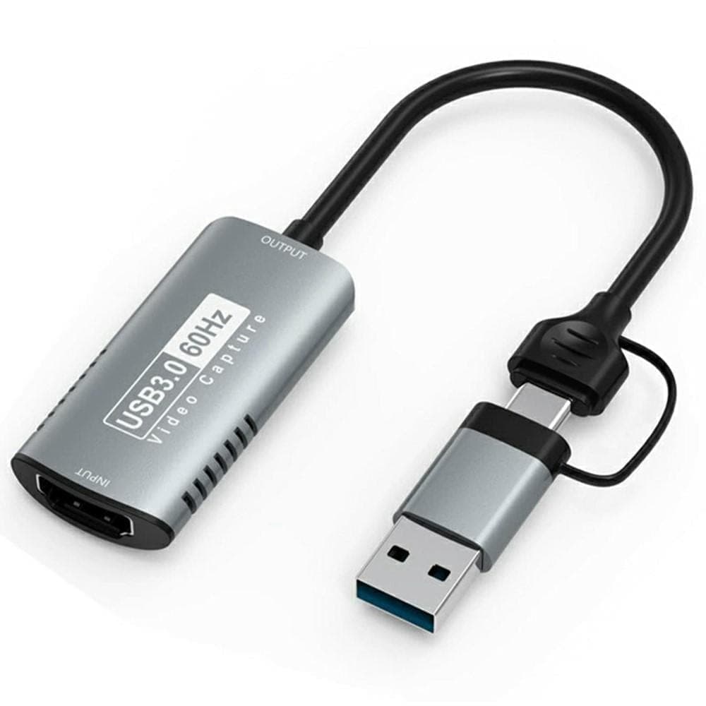 HU-08A 1080P 60Hz HD Capture Adapter HDMI to USB 3.0 / Type-C 2 in 1 Video Capture Card