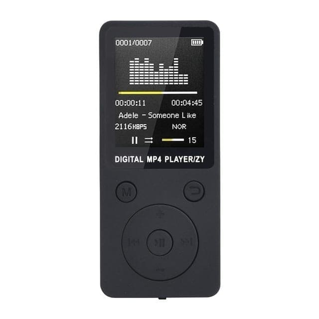 Portable MP4 Lossless Sound Music Player FM Recorder Walkman Player Mini Support Music, Radio, Recording, MP3, TF Card, No Memory (Black)