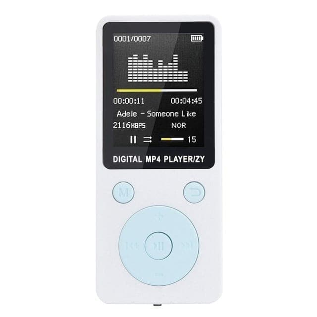 Portable MP4 Lossless Sound Music Player FM Recorder Walkman Player Mini Support Music, Radio, Recording, MP3, TF Card, No Memory (White)