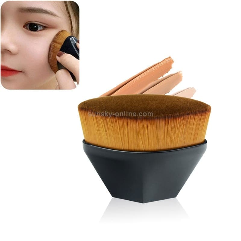 Petal Foundation Brush BB Cream Makeup Brushes Loose Powder Brush Flat Kit Pincel Maquiagem (Black)
