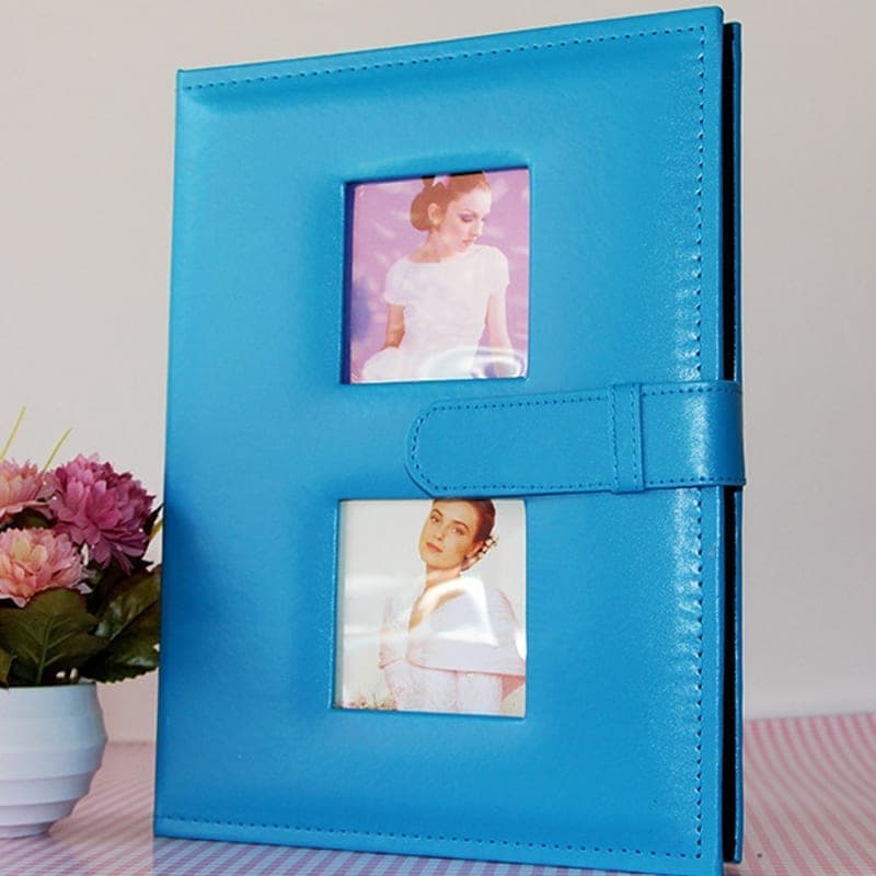 6 inch PU Leather Family Daily Photo Album with Creative Pocket (Blue)