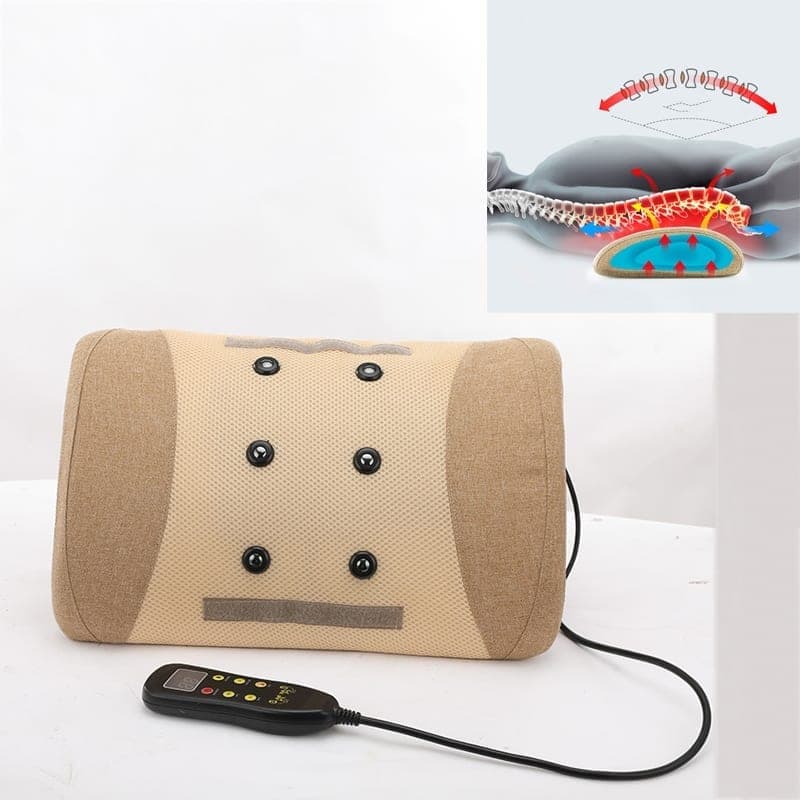 Heating Pulse Acupuncture Waist Massager Multifunctional Household Lumbar Disc Automatic Traction Device, Plug Type:EU Plug