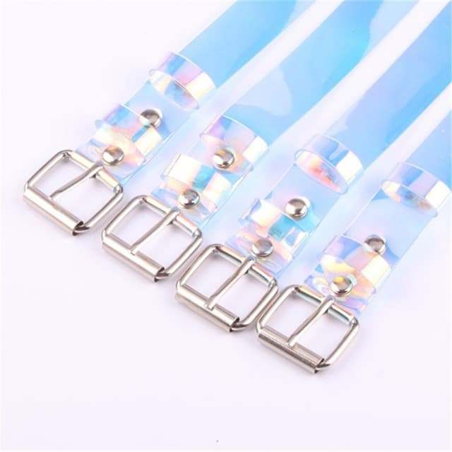 Fashion Women Cute Transparent Belt Casual Buckle Waist Ladies Punk Leather Belts(120cm)