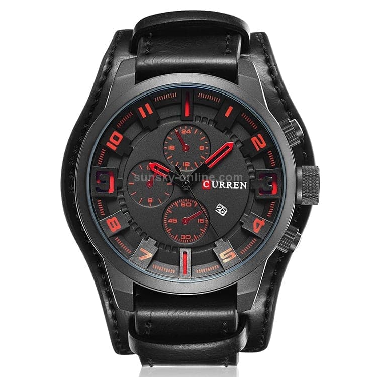 Curren M8225 Army Military Leather Band Men Quartz Watch