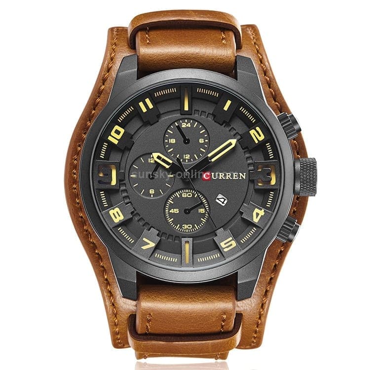 Curren M8225 Army Military Leather Band Men Quartz Watch