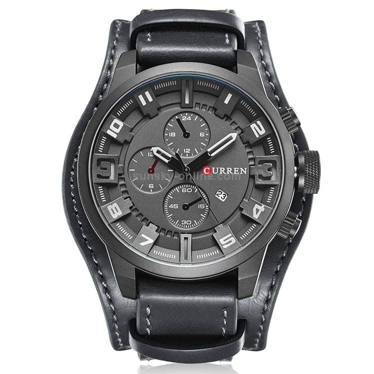 Curren M8225 Army Military Leather Band Men Quartz Watch