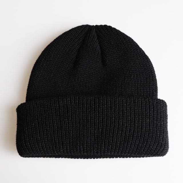 Solid Colors Short Winter Knit Skullcap for Men / Women, Size:M(56-58cm) (Black)