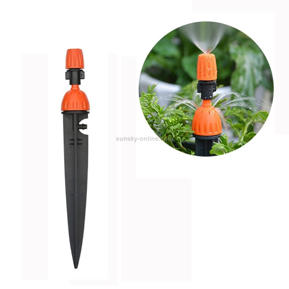 Gardening Adjustable Equipment Micro-Spray Drip Irrigation Atomizing Sprinkler Automatic Watering Device, Size:21cm (Orange)