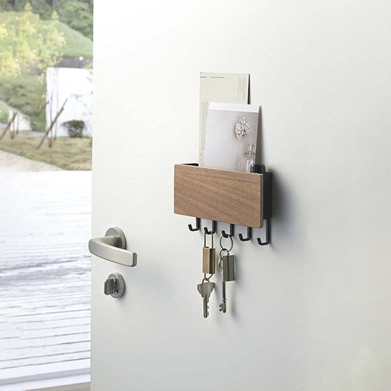 Punch-free Wall Key Hanger Multifunctional Hook Holder (Black)