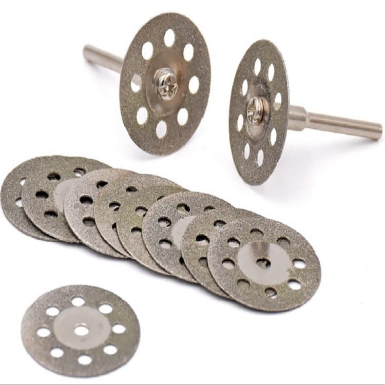 10 Saw Blade 2 Connecting rod 8 Holes Emery Cutting Chip Jade Saw Blade Electric Grinder Accessories, Size:25MM