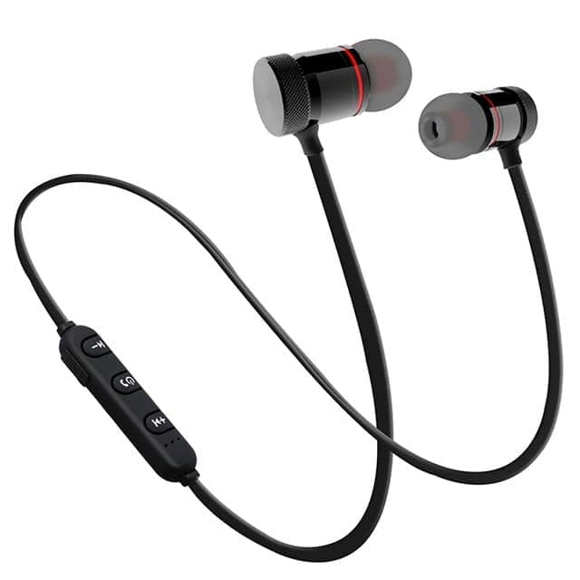 MoreBlue S07 Wireless Bluetooth Earphones Metal Magnetic Stereo Bass Headphones Cordless Sport Headset Earbuds With Microphone (Black)