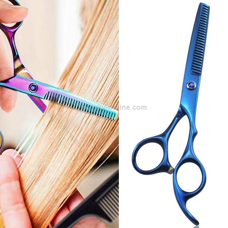 Professional Hair Cutting Scissor Hairdressing Kit Thinning Scissors Barber(Blue Thinning(SXLC-604T))
