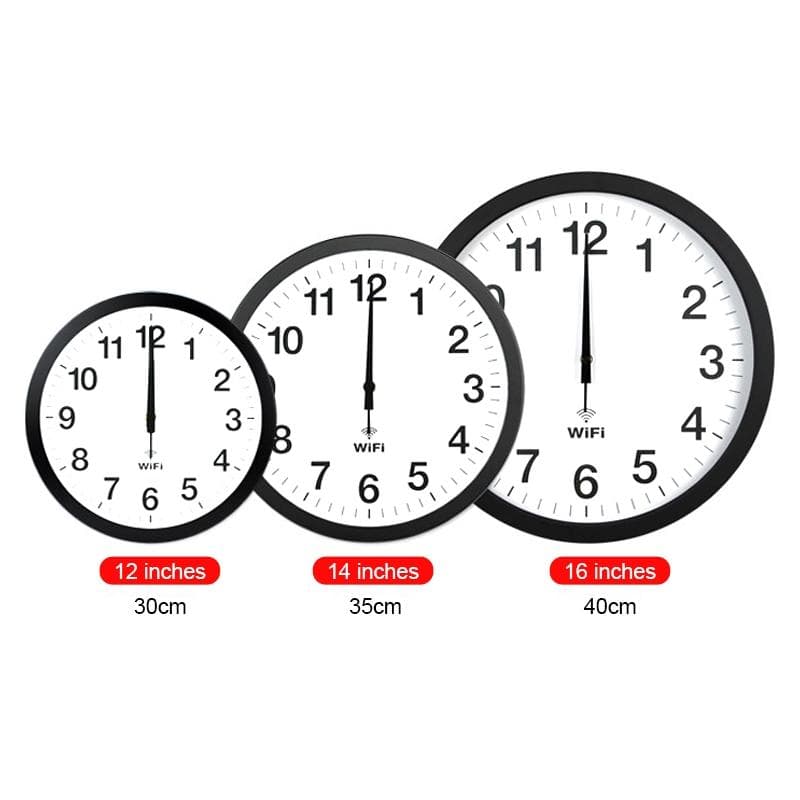 Smart Network Automatic Time Synchronization Wifi Wall Clock Modern Minimalist Silent Living Room Clock, Size:16 inch (White)