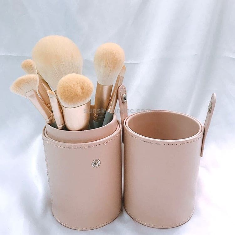 10 PCS / Set Makeup Brush Corn Silk Fiber Hair Loose Powder Brush Face And Eye Makeup Brush, Style:With Pink Cylinder