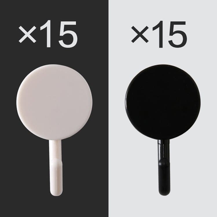 30pcs Dual-Color Mixed Cute Creative Wall Hanging Sticky Hook Decoration Punch-free Wall Sticker Hook(Black+White)