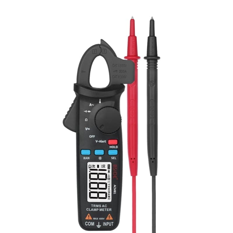 BSIDE ACM81 Digital Clamp Meter Auto-Rang 1mA Accuracy 200A Current DC AC Multimeter (Black)